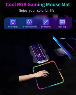 Lesvtu Gaming Mouse Mat, RGB Mouse Pad, Black
