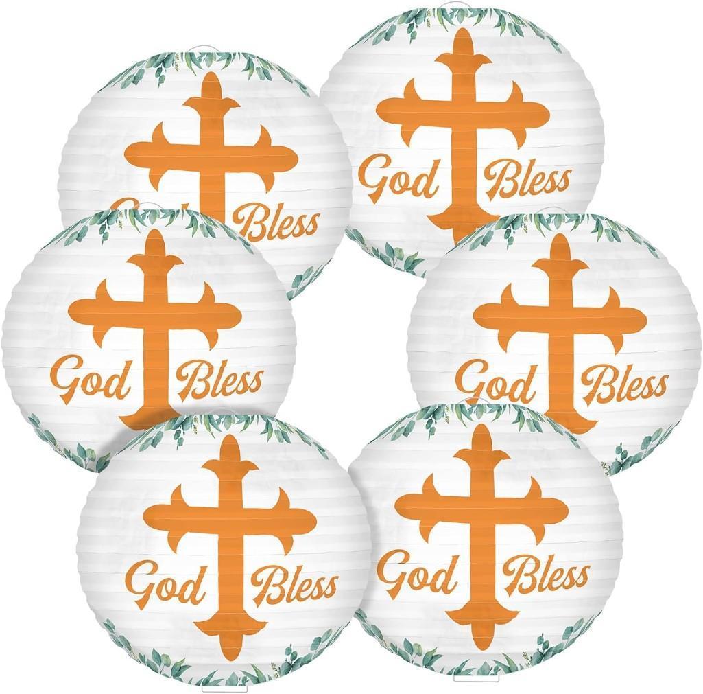 6 Pieces Baptism Decorations Paper Lantern