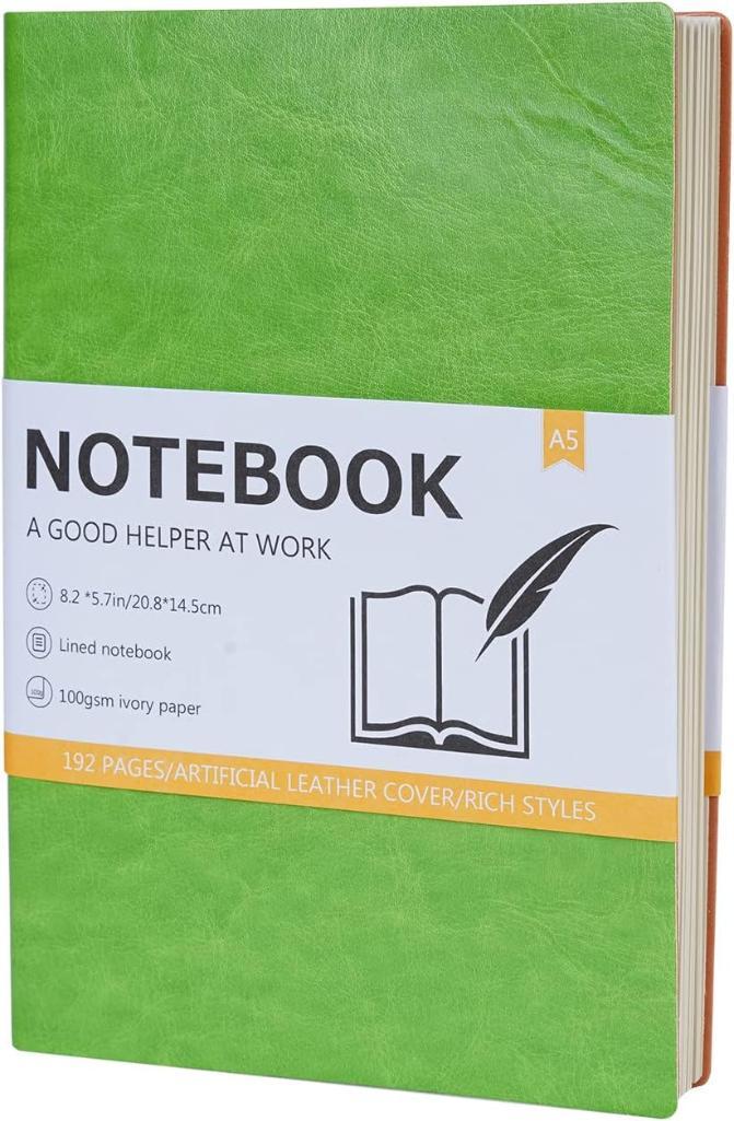 ASYOUWISH Ruled Notebook, 192 Pages, Green