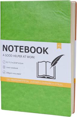 ASYOUWISH Ruled Notebook, 192 Pages, Green
