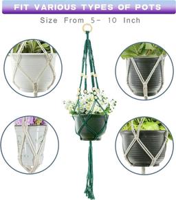 RIFNY Set of 2 Macrame Hanging Baskets Boho