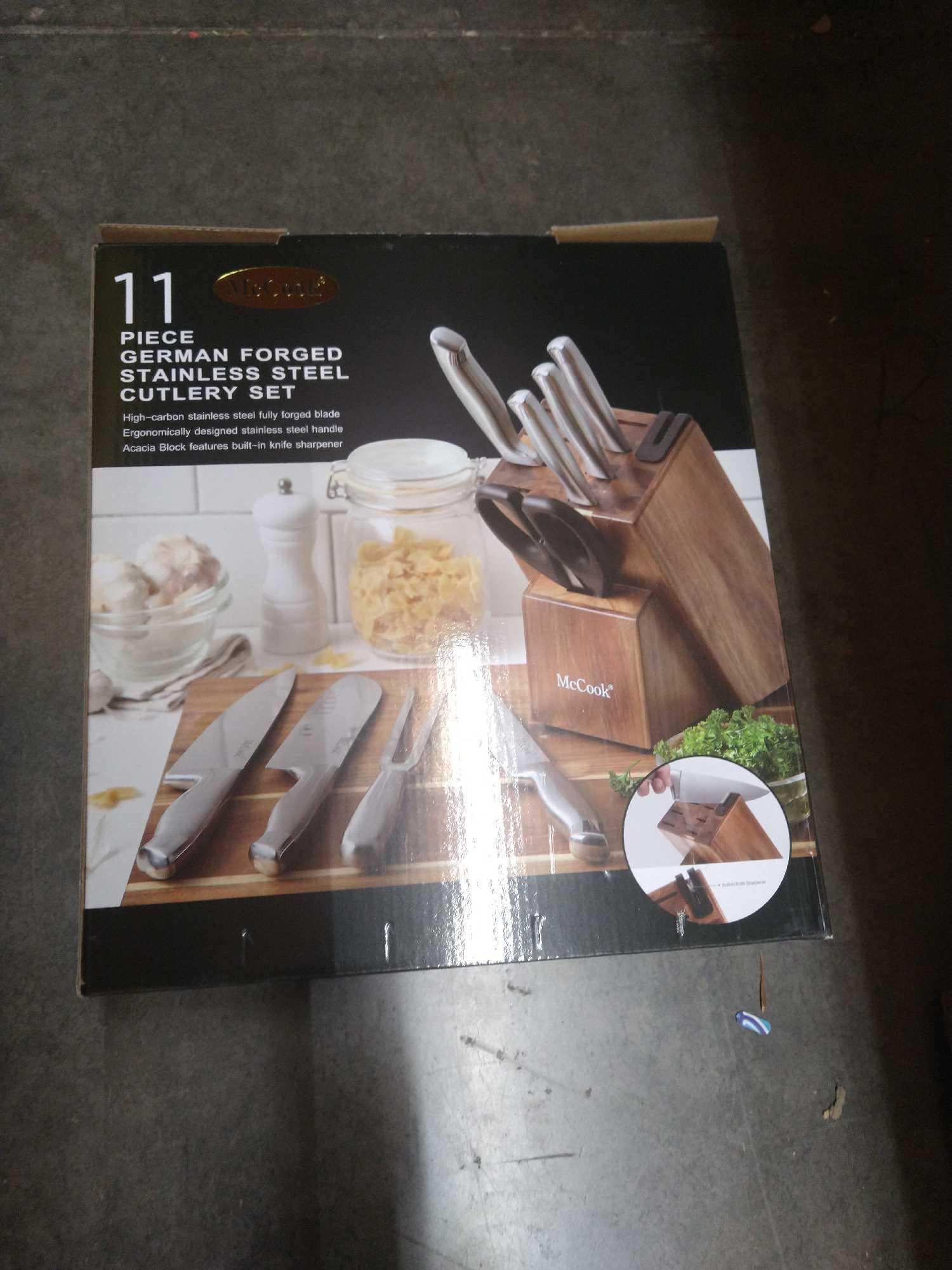 McCook German Stainless Steel Kitchen Knife Block Sets with Built-in Sharpener, $69.98 MSRP