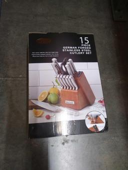 McCook German Stainless Steel Kitchen Knife Block Sets with Built-in Sharpener, $69.98 MSRP