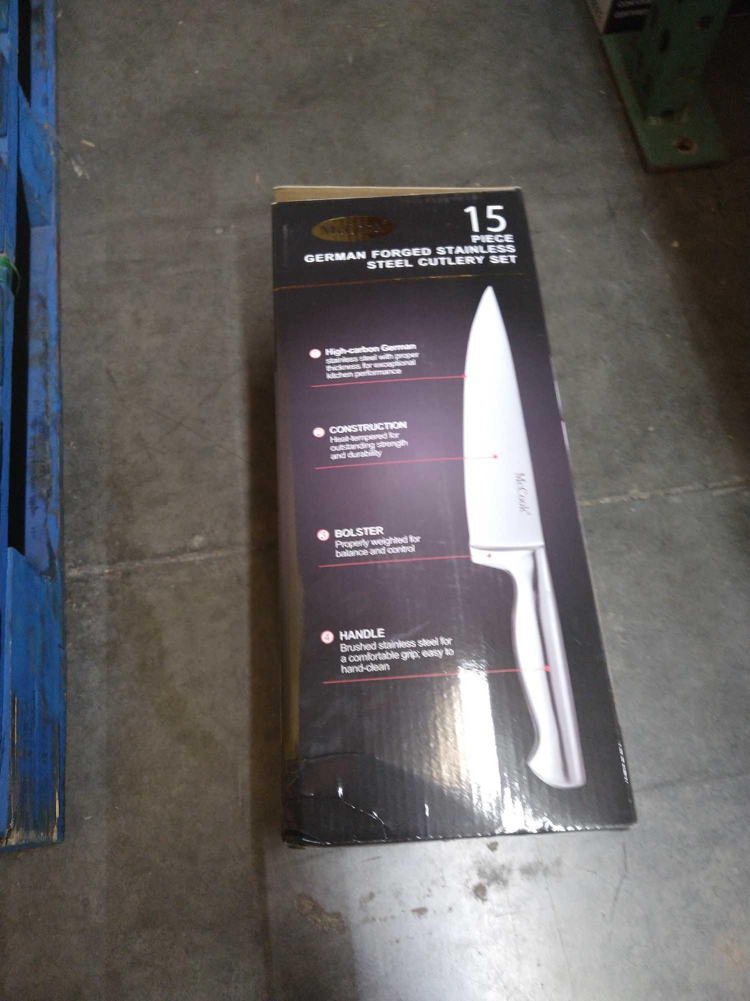 McCook German Stainless Steel Kitchen Knife Block Sets with Built-in Sharpener, $69.98 MSRP