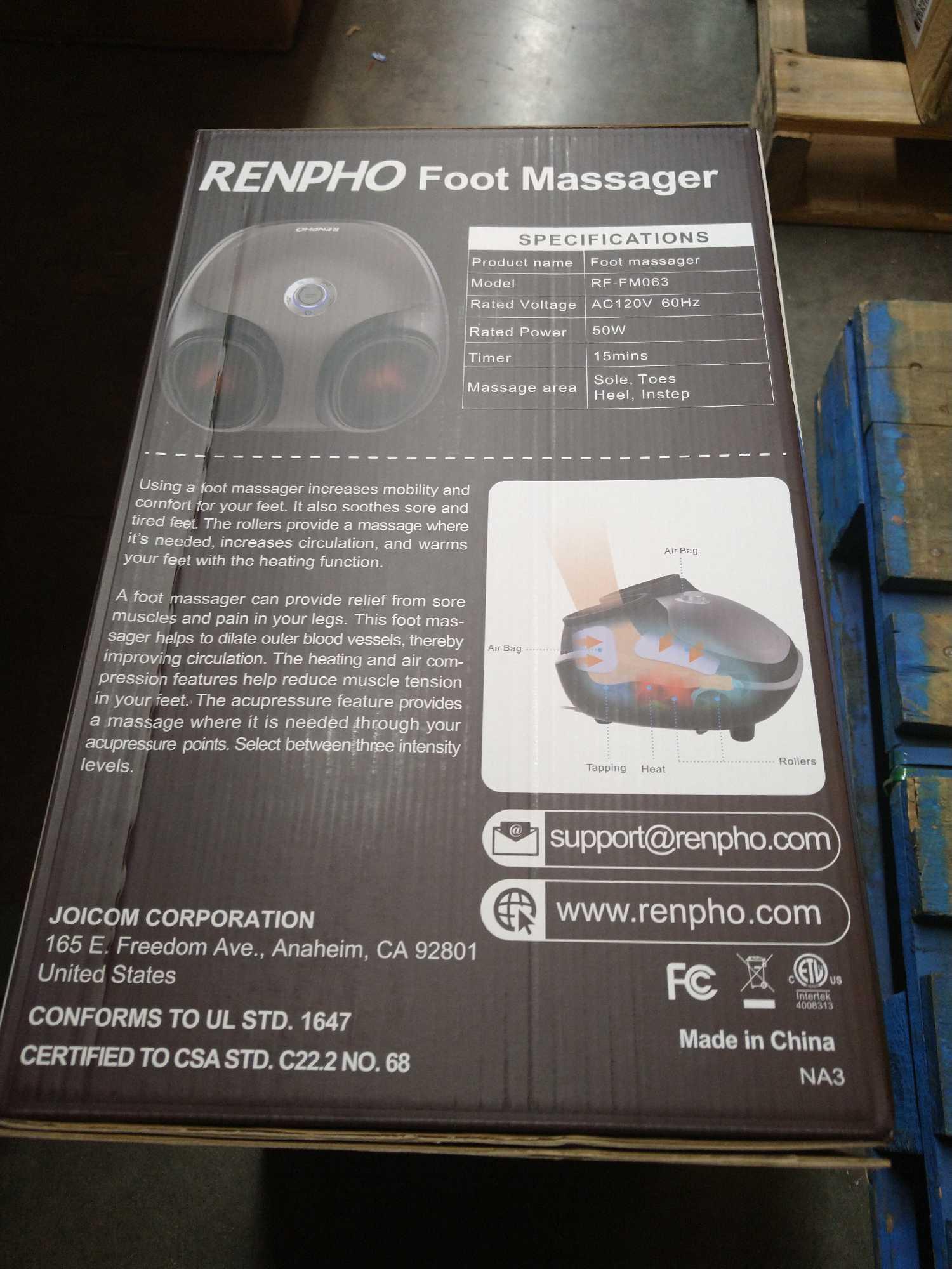 RENPHO Foot Massager Machine with Heat, Shiatsu Deep Kneading, Multi-Level Settings, $219.98 MSRP