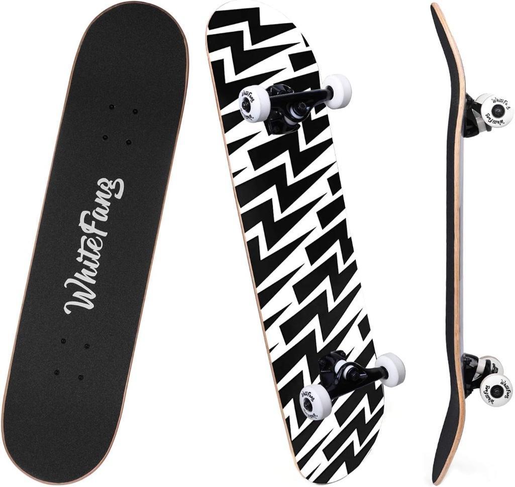 WhiteFang Skateboards for Beginners, Complete Skateboard, $49.99 MSRP