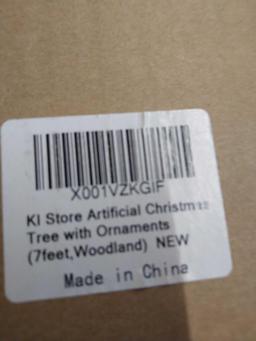 KI Store 7ft Christmas Tree with Decorations and Lights Remote and Timer, $79.99 MSRP