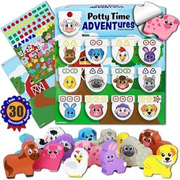Potty Time Adventures - Farm Animals with 14 Wooden Block Potty Training Advent Game, $34.99 MSRP