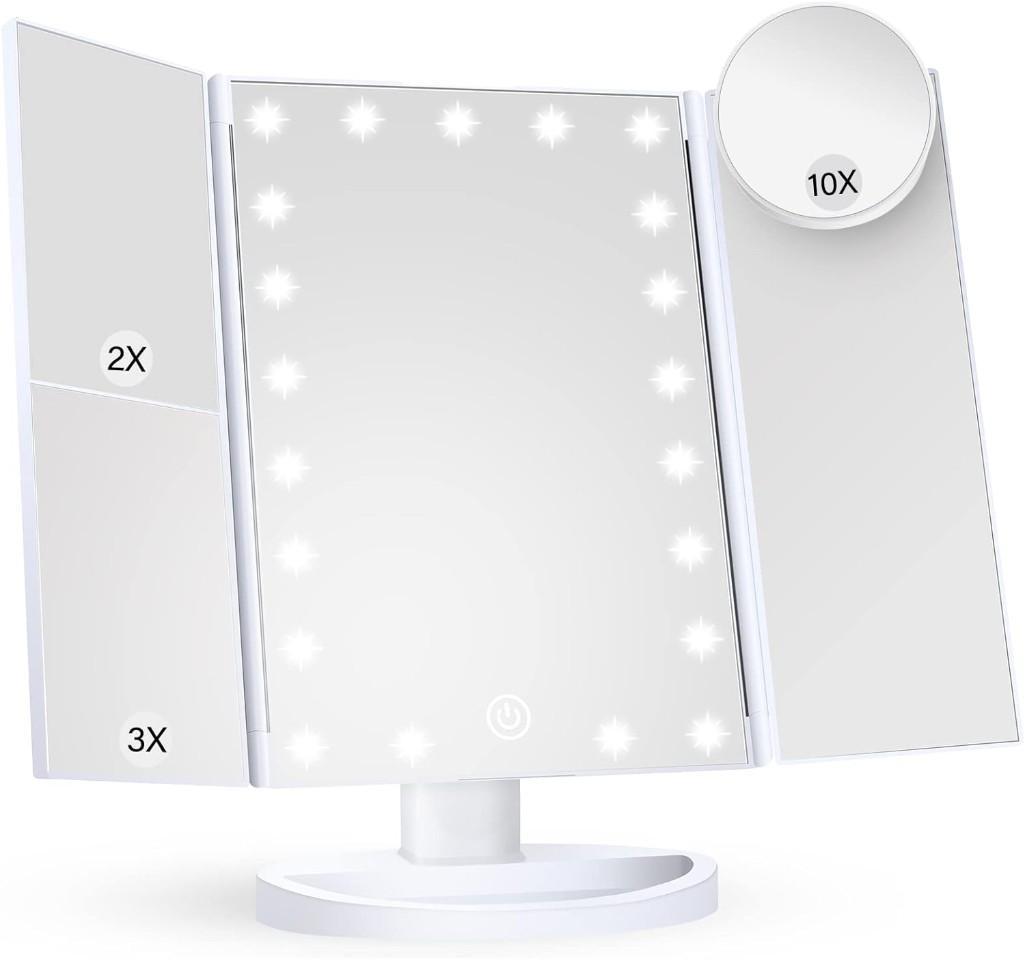 KOOLORBS Makeup 21 Led Vanity Mirror with Lights, 1x 2x 3x Magnification, $39.99 MSRP