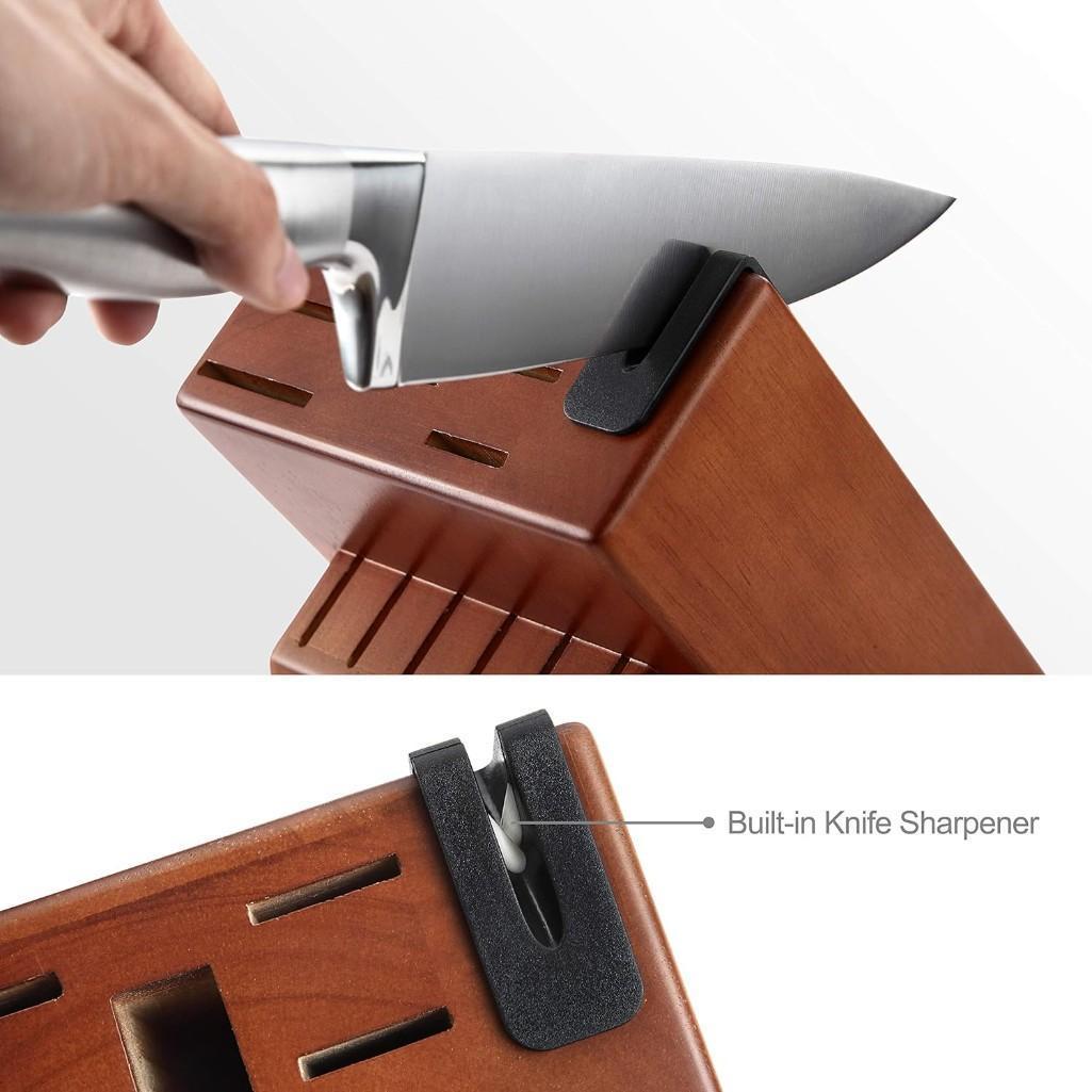 McCook German Stainless Steel Kitchen Knife Block Sets with Built-in Sharpener, $69.98 MSRP