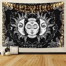 Likiyol Sun and Moon Tapestry Burning Sun with Star Tapestry Psychedelic Tapestry, $12.99 MSRP