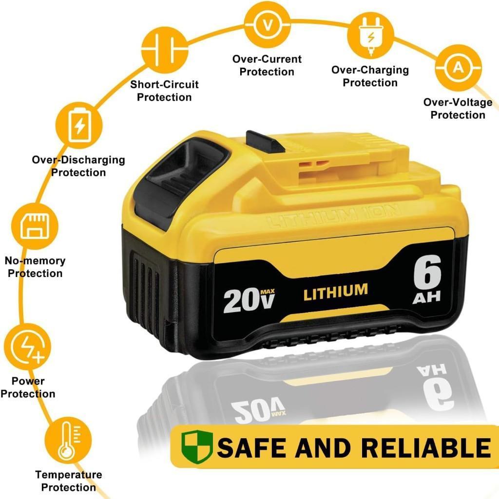 2 Packs Replace for DeWalt 20v Battery 6.0Ah, $69.99 MSRP