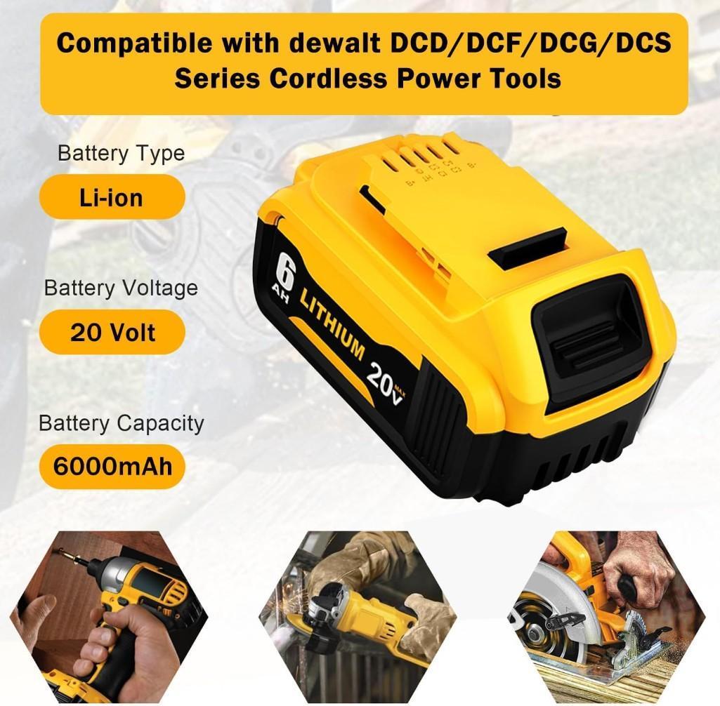 2 Packs Replace for DeWalt 20v Battery 6.0Ah, $69.99 MSRP