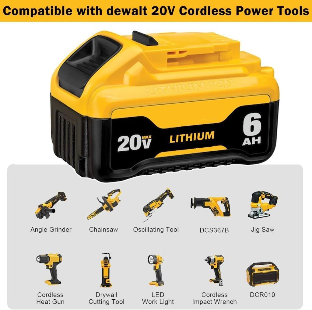 2 Packs Replace for DeWalt 20v Battery 6.0Ah, $69.99 MSRP