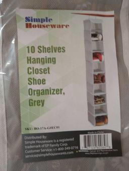 Simple Houseware 10 Shelves Hanging Shoes Organizer Holder for Closet, Grey - $19.99 MSRP