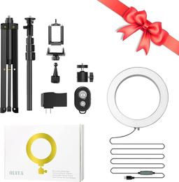 9 Inch Dimmable LED Ring Light with Phone Holder and 50'' Extendable Tripod Stand, $29.99 MSRP