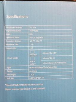 Mini Projector, GooDee YG230 Video Projector, LED (NEW), $69.99 MSRP