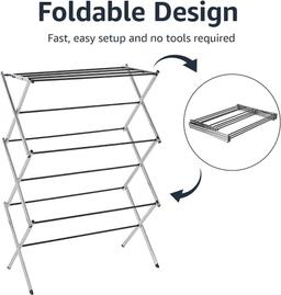 Amazon Basics Foldable Laundry Rack for Air Drying Clothing - White, $29.99 MSRP