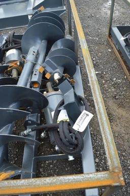 Wolverine heavy duty skid mount post hole digger w/ 18'' & 12" bits