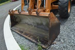 Case Super L backhoe w/ 7.5' front bucket, 21" digging bucket, ext.hoe, 6,619 hrs, 4wd,21L-24 rear t