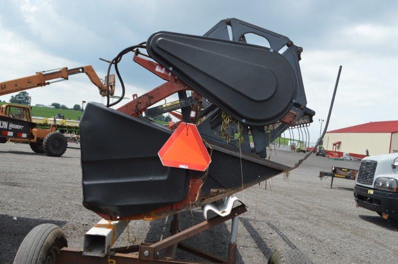 IH 1010-15 15' platform head, selling w/ homemade header cart wagon