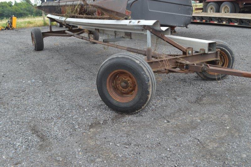 IH 1010-15 15' platform head, selling w/ homemade header cart wagon