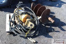 Cambria excavator mount post hole auger w/ 20" bit hex head