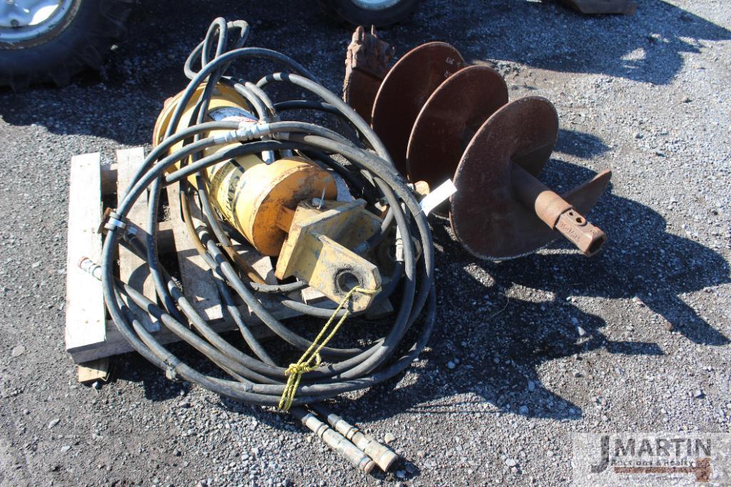Cambria excavator mount post hole auger w/ 20" bit hex head