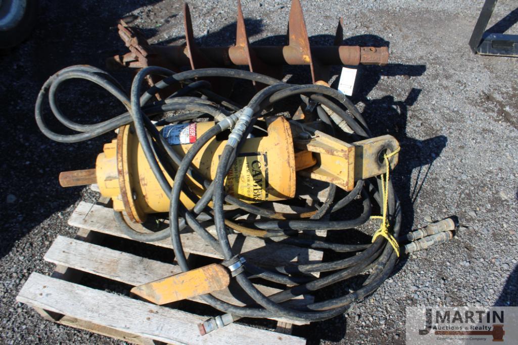 Cambria excavator mount post hole auger w/ 20" bit hex head