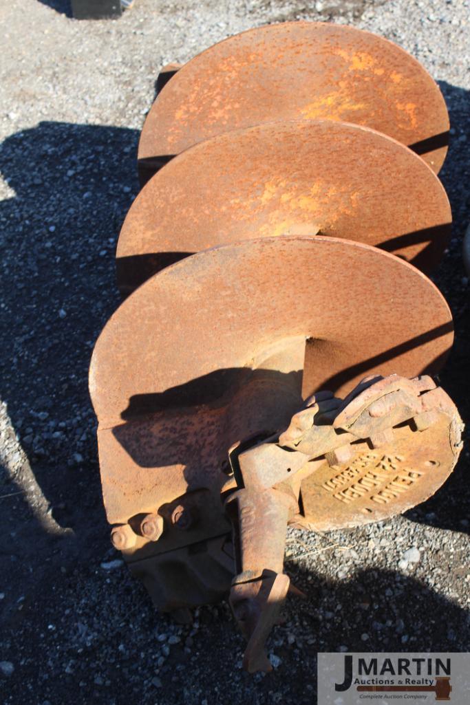Cambria excavator mount post hole auger w/ 20" bit hex head