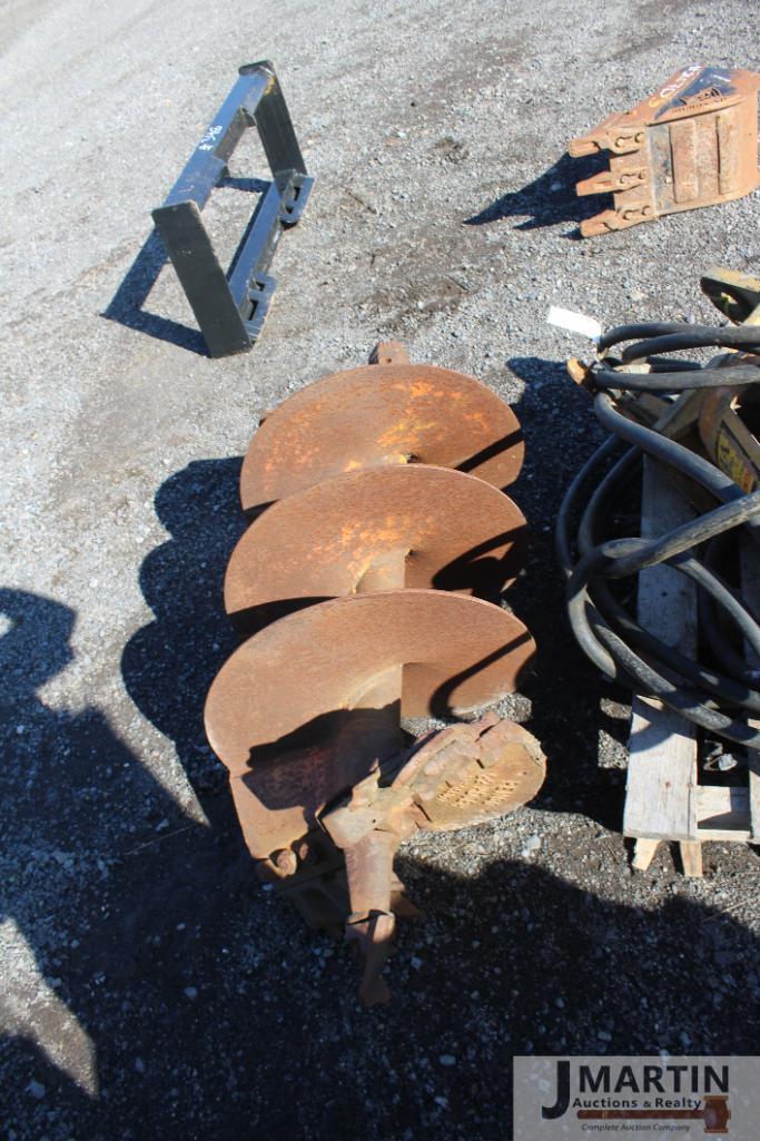 Cambria excavator mount post hole auger w/ 20" bit hex head