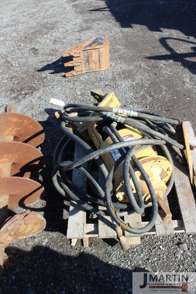 Cambria excavator mount post hole auger w/ 20" bit hex head