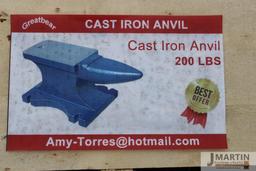 Unused 200# cast iron anvil