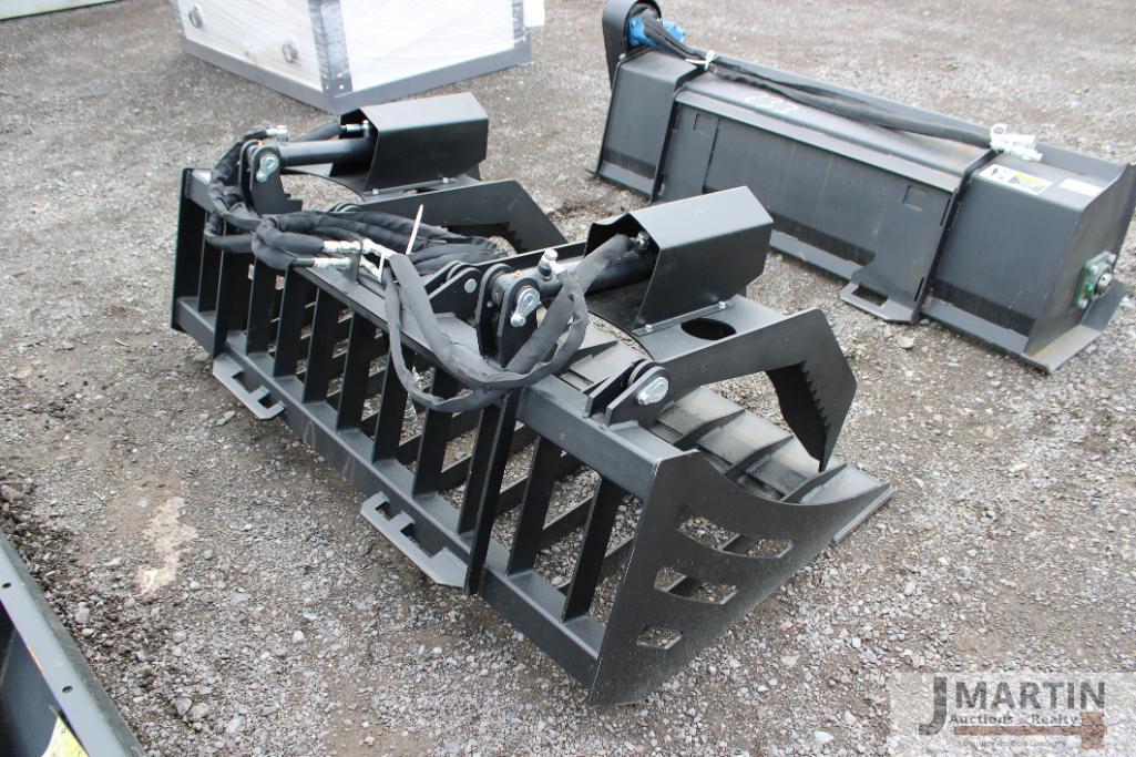 Skid mount 72'' 668# rock grapple bucket