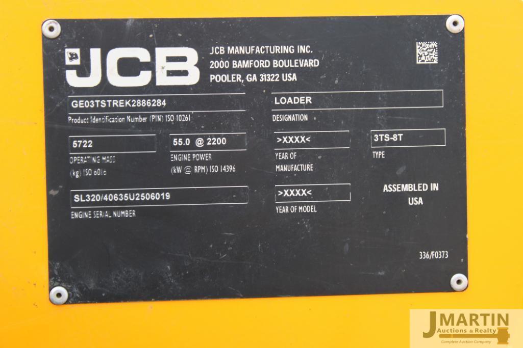 2020 JCB 3TS 8T Teleskid ext boom skid loader