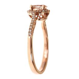0.48 ctw Morganite and Diamond Ring - 14KT Rose Gold