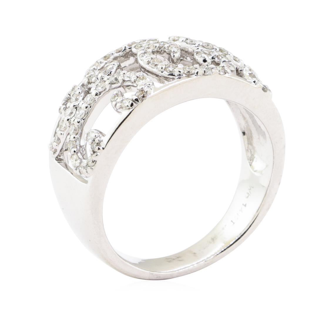 0.58 ctw Diamond Half-Dome Band - 14KT White Gold