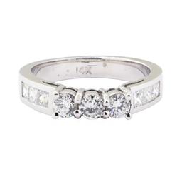 1.00 ctw Straight Line Diamond Ring - 14KT White Gold