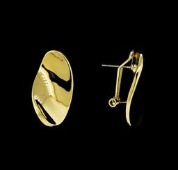 Concave Nugget Earrings - Gold Plated
