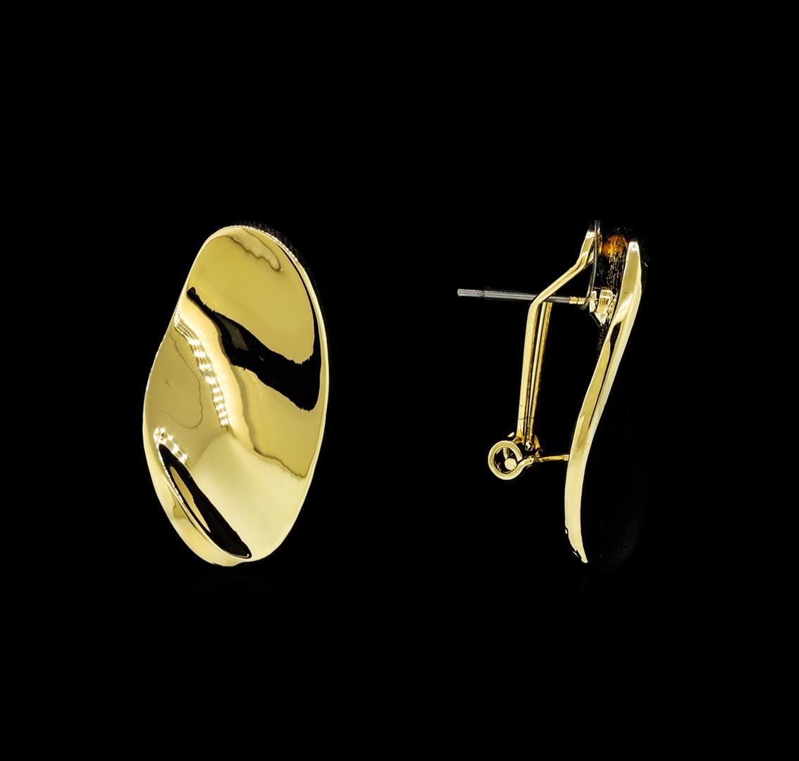 Concave Nugget Earrings - Gold Plated
