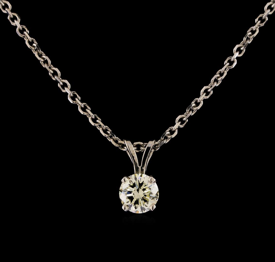 1.00 ctw Diamond Solitaire Pendant With Chain - 14KT White Gold