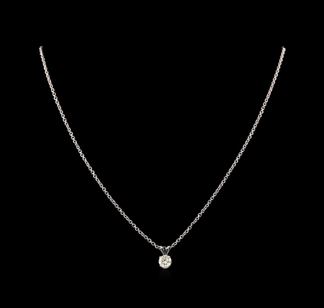 1.00 ctw Diamond Solitaire Pendant With Chain - 14KT White Gold