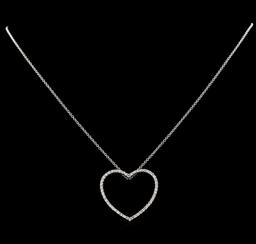 0.48 ctw Diamond Pendant With Chain - 14KT White Gold