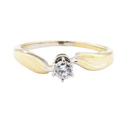 0.18 ctw Diamond Bypass Solitaire Ring - 10KT Yellow Gold