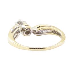 0.18 ctw Diamond Bypass Solitaire Ring - 10KT Yellow Gold