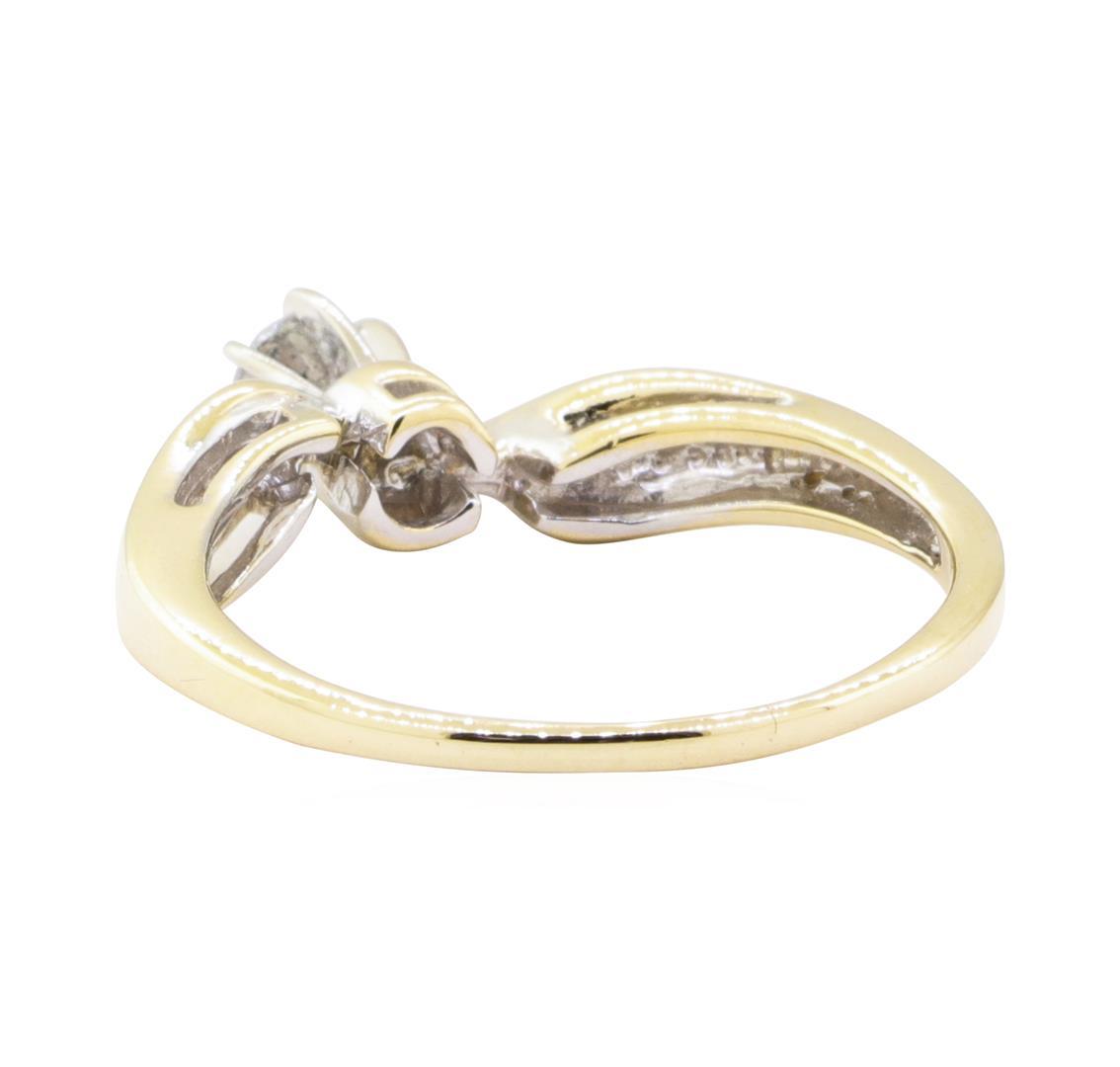 0.18 ctw Diamond Bypass Solitaire Ring - 10KT Yellow Gold