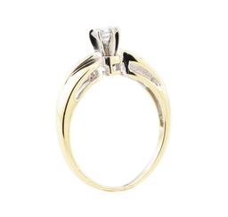 0.18 ctw Diamond Bypass Solitaire Ring - 10KT Yellow Gold