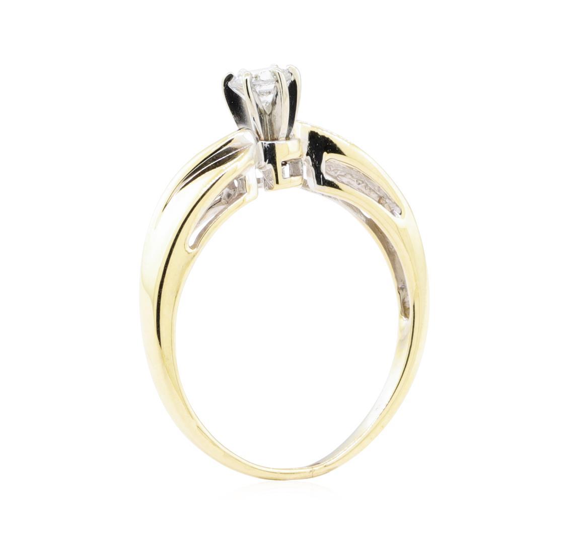 0.18 ctw Diamond Bypass Solitaire Ring - 10KT Yellow Gold