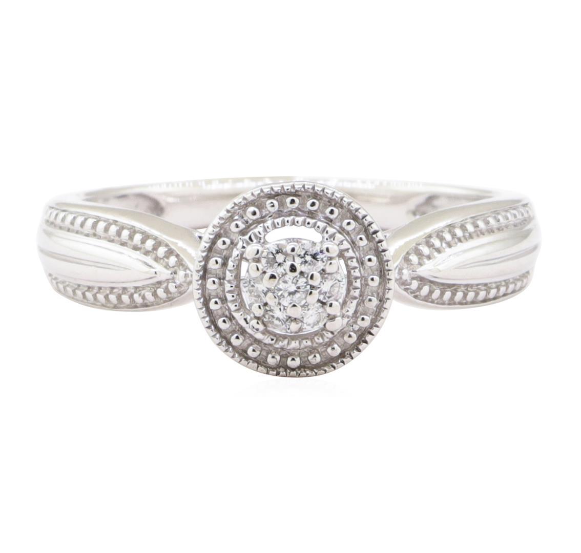 0.10 ctw Diamond and Ruby Ring - 10KT White Gold