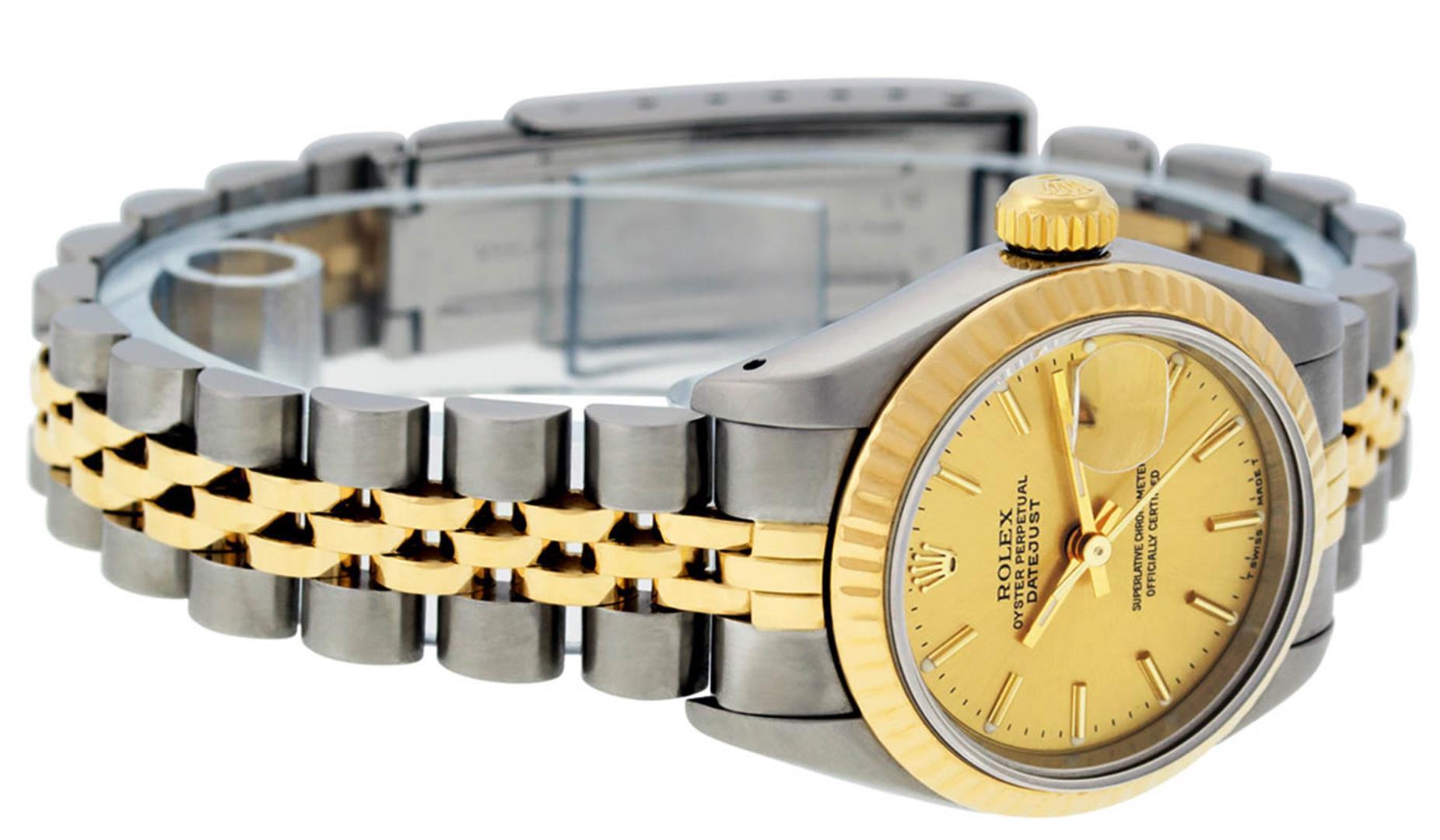 Rolex Ladies 2 Tone 14K Champagne Index Datejust Wristwatch